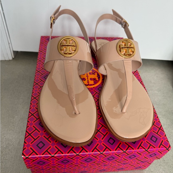 Tory Burch Shoes - Tory Burch Blush Patent Thong Sandals